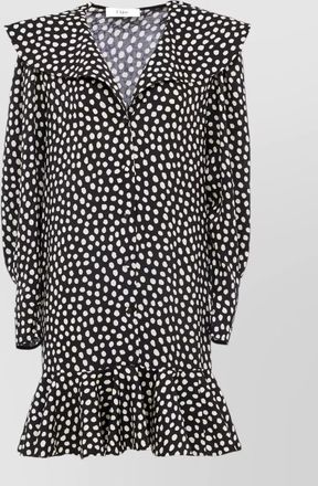 Chlo&eacute; silk dress large collar long sleeves