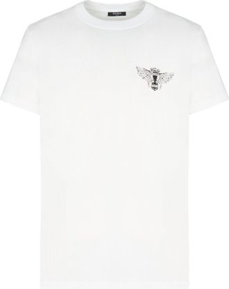 Balmain SLIM WINGS PRINT T SHIRT Size: XXL, colour: WHITE
