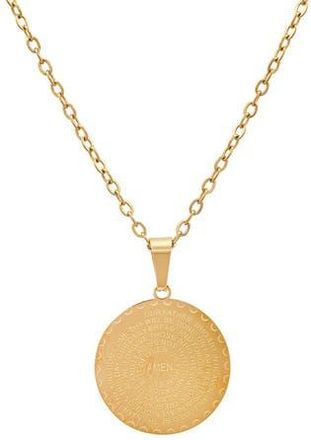 Steeltime Lords Prayer 18k Gold Plated Medallion Pendant Necklace at Nordstrom Rack