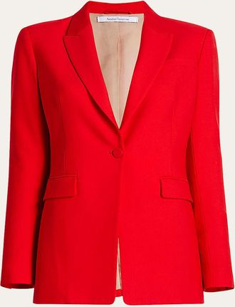 Another Tomorrow Single Button Blazer Jacket