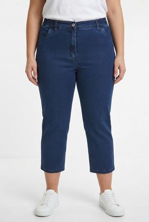 KjBrand 7/8-Hose KJBRAND Betty, Damen, Gr. 42, N-Gr, blau (denim stoned), Denim/Jeans, Obermaterial: 71% Baumwolle, 25% Polyester, 4% Elasthan, unifarben, reg