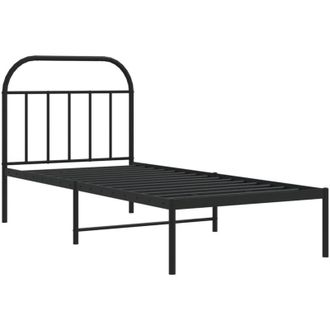 vidaXL Estructura Cama Sin Colch&oacute;n Con Cabecero Metal Negro 80x200 Cm Vidaxl