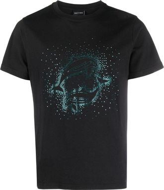 Botter rhinestone-embellished dolphin T-shirt - men - Cotton - S - Black