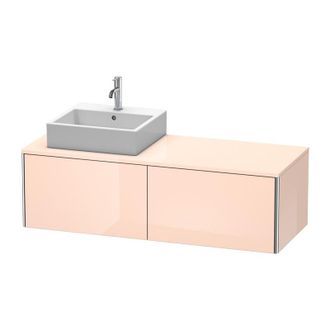 Duravit Mueble De Pared Duravit Xsquare 140.0 X 54.8 Cm, 2 Cajones Xs4903l, Color (frente/cuerpo): Perla De Albaricoque Laca De Alto Brillo - Xs4903l1010