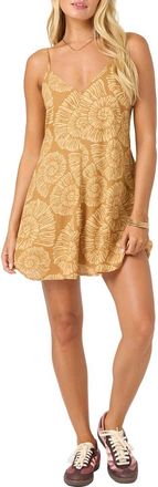 O'Neill Darcy Elsie Shell Print Minidress in Woodshack at Nordstrom, Size Xx-Large