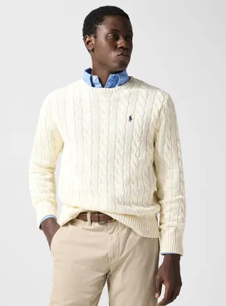 Polo Ralph Lauren Polo Shirt Ralph Lauren - Mens Embroidered rider twisted-cable sweater
