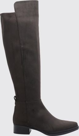Michael Kors Lex Suede Over-the-Knee Boots with MK Monogram and Low Heel