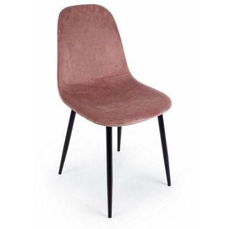 BIZZOTTO Sedia Irelia con struttura seduta e schienale in velluto, per arredo interno 52,5 x 42,5 x h 90 cm -Rosa / Confezione da 2 pezzi