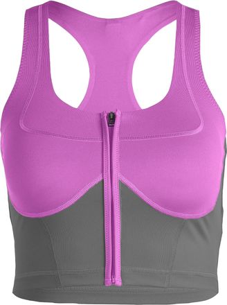 adidas ADIDAS by Stella McCartney Womens Two-Tone Zipped Crop Top - Purple - Size X-Small
