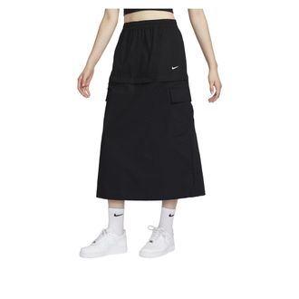 Nike (WMNS) Nike Sportswear Essential Mid-Rise Woven Cargo Midi Skirt Asia Sizing Black FV7504-010
