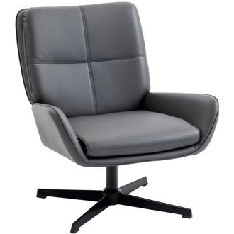 HOMCOM Sill&oacute;n giratorio 70x80x82 cm gris