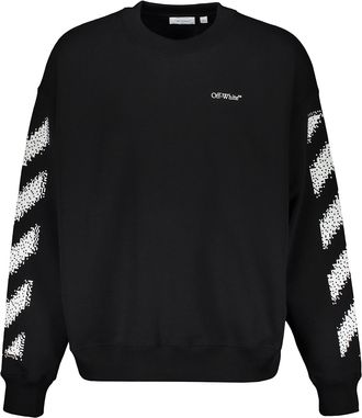 Off-white Modern Black Sweatshirt With White Stripes
