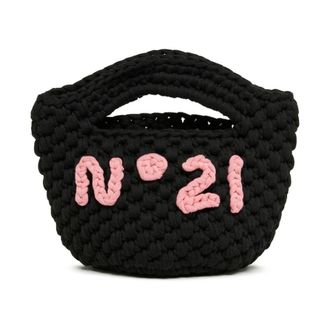N&deg;21 Handbags, female, Black, Size: ONE SIZE Crochet Tote Bag