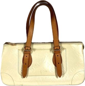 Louis Vuitton Pearl White Monogram Vernis Handbag Shoulder Bag Tote Bag (Pre-Owned)