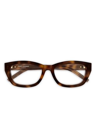 Saint Laurent Eyewear cat-eye frame glasses - women - Acetate - 55 - Brown