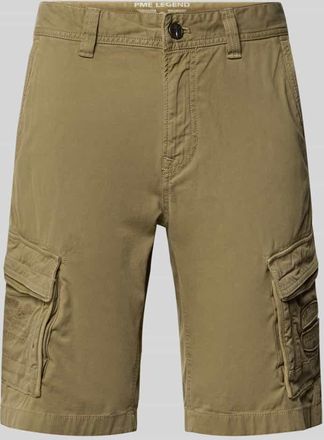 PME Legend Bermudas mit Pattentaschen und Label-Stitchings in Oliv, Gr&ouml;&szlig;e 30