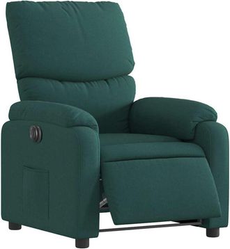 vidaXL Sill&oacute;n Reclinable El&eacute;ctrico Tela Verde Oscuro Vidaxl