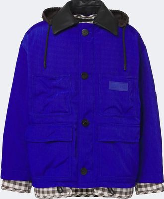 Loewe Layered leather-trimmed jacket