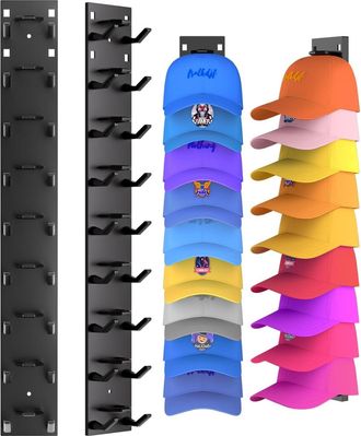 OEM Juego De 2 Soportes Autoadhesivos Para Gorras Con Capacidad Para Hasta 18 Gorras, Sin Necesidad De Taladrar, Para Guardar Gorras De B&eacute;isbol, Para Dorm