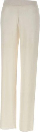 KANGRA Rechte broek - Dames - Straight fit broeken - Wit - S - Linnen - Broeken
