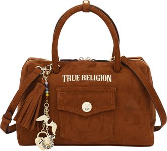 True Religion Logo Lock Modern Flap Denim Crossbody Bag