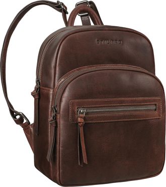 STILORD Alba Small Leather Backpack Women - Vintage City Daypack Elegant Mini Backpack for Shopping, Travel & Work | Genuine Leather, Colour:bourbon - brown