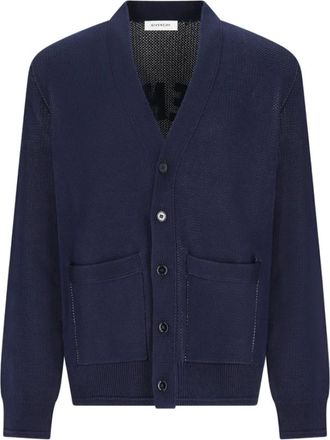 Givenchy Cardigans, male, Blue, Size: M V-Neck Cardigan