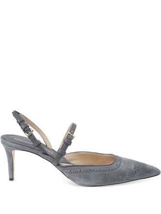 Ermanno Scervino slingback leather pumps - women - Bovine Leather/Bovine Leather/Calf Leather - 36.5 - Grey