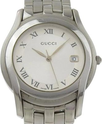 Gucci Pre-owned Watches, female, Gray, Size: ONE SIZE Pre-owned Stainless Steel Quartz Watch