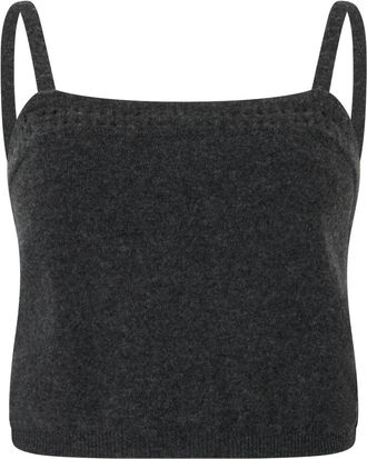 Alberta Ferretti Korte wollen top - Dames - Tops zonder mouwen - Grijs - S - Wol - Tops