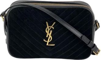 Saint Laurent Pre-owned Cross Body Bags, female, Black, Size: ONE SIZE Pre-owned Suede crossbody-bags