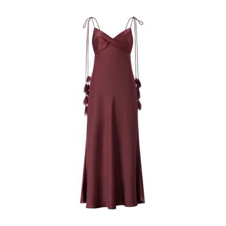 Self Portrait Dames, Jurken, Bruin, Maat: S Satijn