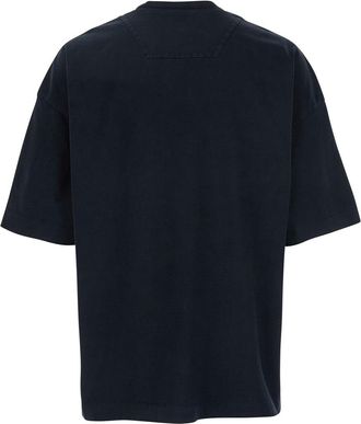 Juun.J Mens Blue T-Shirt With Embroidered Logo Cotton T-Shirts And Polos