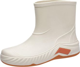 Generic Short Rain Boots Women Waterproof Deck Boots for Men Ankle Fishing Shoes Lightweight Garden Work Shoes for Boating Camping Sailing (White, 6.5)