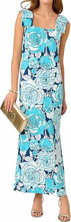 Lilly Pulitzer Womens Bernice Maxi Dress In Capri Blue Rosanna