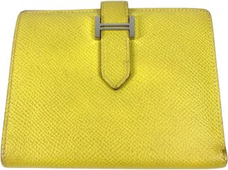 Herm&egrave;s Pink Yellow Epsom Leather Wallet (Bi-Fold) (Pre-Owned)