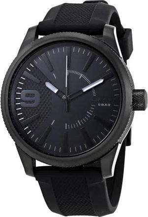 Diesel Rasp Black Dial Black Silicone Mens Watch DZ1807