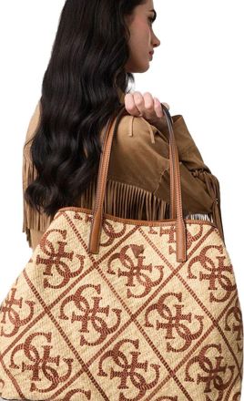 Guess Womens Tote Bag Natural-Caramel Polypropylene - Tote-Bags Natural/caramel