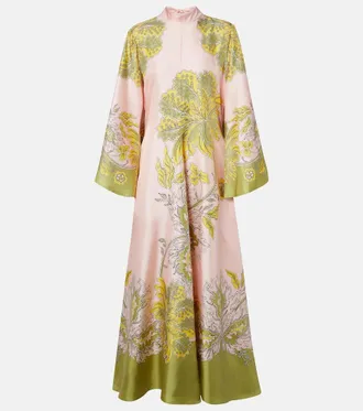 La DoubleJ Magnifico floral silk twill maxi dress