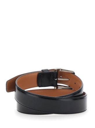 Tod's Mens Belt With Adjustable Buckle Black Leather Calf