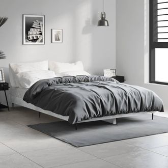 vidaXL Estructura De Cama Madera De Ingenier&iacute;a Gris Hormig&oacute;n 120x190cm Vidaxl