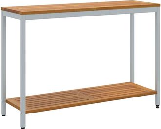 vidaXL Mesa De Exterior Con Estante Natural Y Gris 110 X 35 X 75 Cm Vidaxl