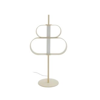 Lucande L&aacute;mpara de mesa de metal blanco