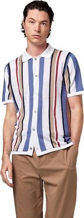 Alpha Studio Gebreid Shirt - Heren - Casual Overhemden - Veelkleurig - L - Katoen - Overhemden