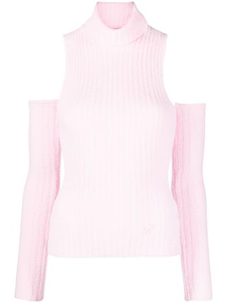 Blumarine ribbed-knit top - Pink