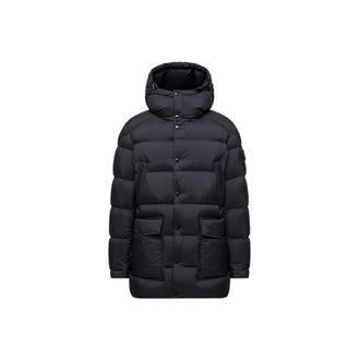 Moncler Moncler Bretagne Hooded Mid-length Down Jacket, Men, Black, Size: 2