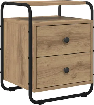 vidaXL Mesa De Noche Roble Artisan Madera De Ingenier&iacute;a Vidaxl