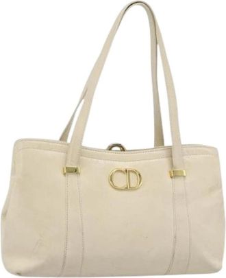 Dior Pre-owned Vintage Tote Bag - Dames - Vintage Shopper - Beige - ONE Size - Leer - Vintage