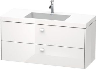 Duravit Lavamanos Duravit Brioso De 120,0x48,0 Cm, 2 Cajones, Incl. Hueco Para Sif&oacute;n Y Delantal, Sin Rebosadero, Con Banco Con Agujero Para Grifo, 1 Agujero P
