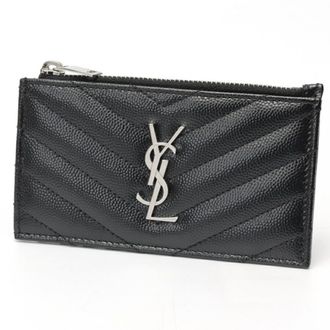 Saint Laurent Black Leather Coin Purse/Coin Case (Pre-Owned)